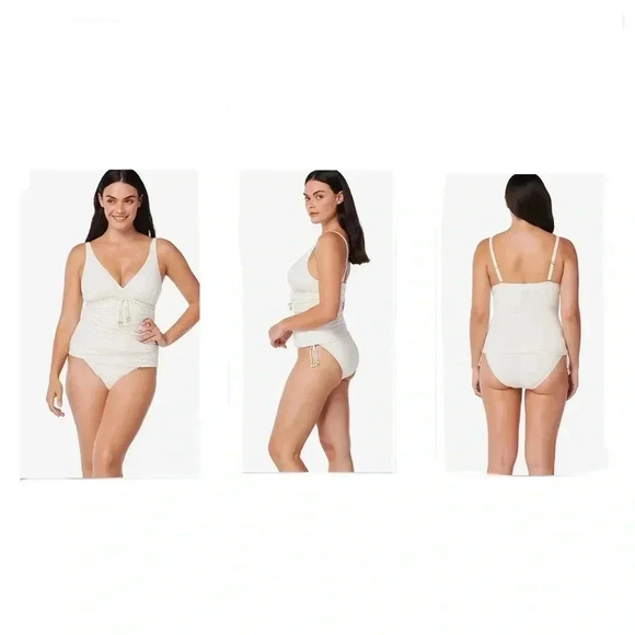 Bleu Rod Beattie Glam Stand Over-The-Shoulder D Tankini Swimsuit - Picture 1 of 14